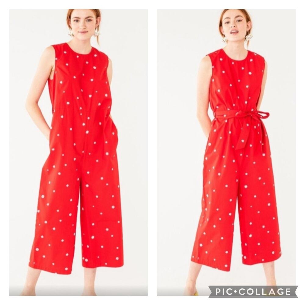 ban.do Red Polka Dot Sleeveless Jumpsuit